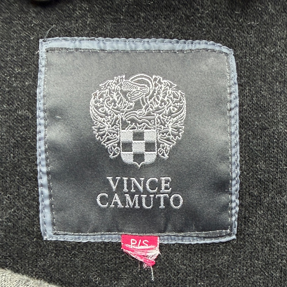 Vince Camuto Black and Gray Belted Wool Blend Jacket - Picture 2 of 5